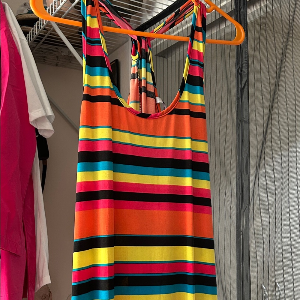 Source Unknown Multicolor Striped Maxi Dress